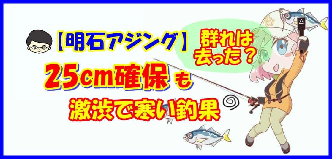 【明石アジング】群れは去った？25cm確保も激渋で寒い釣果